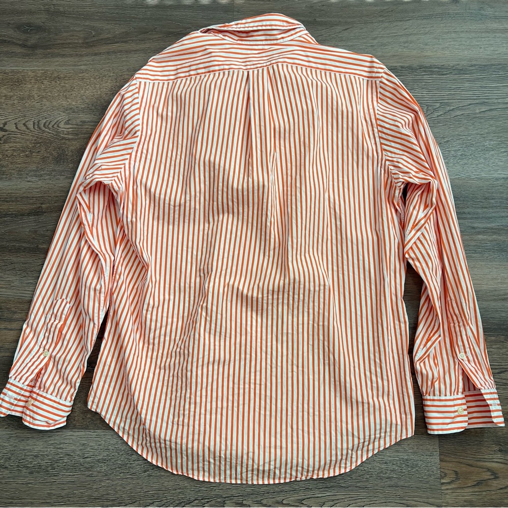Polo Ralph Lauren Men’s Striped Button Down Dress Shirt Size Large Orange White - Picture 3 of 6